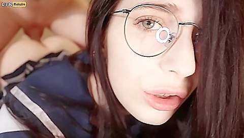 Hot babe with huge dildo fucks herself