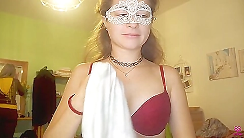 Sexy young chick fucks her black ass with a dildo